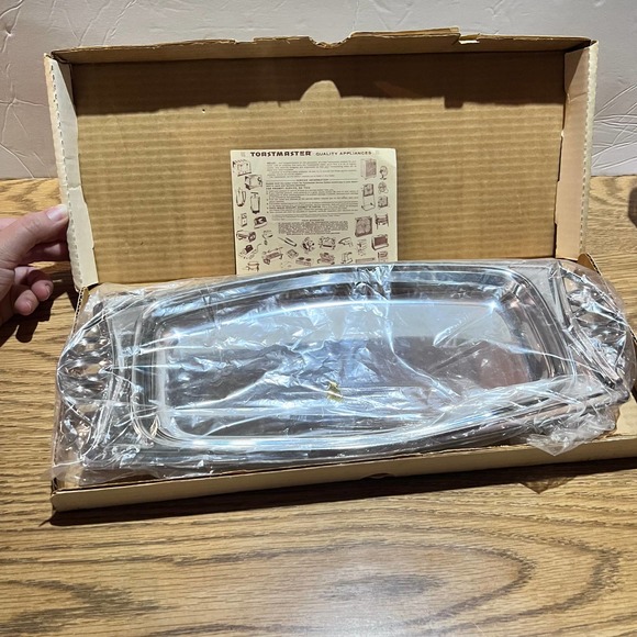 Vintage MCM Milbern Creations Chromium Bread Tray Decorative Handles Retro Box - Picture 6 of 6